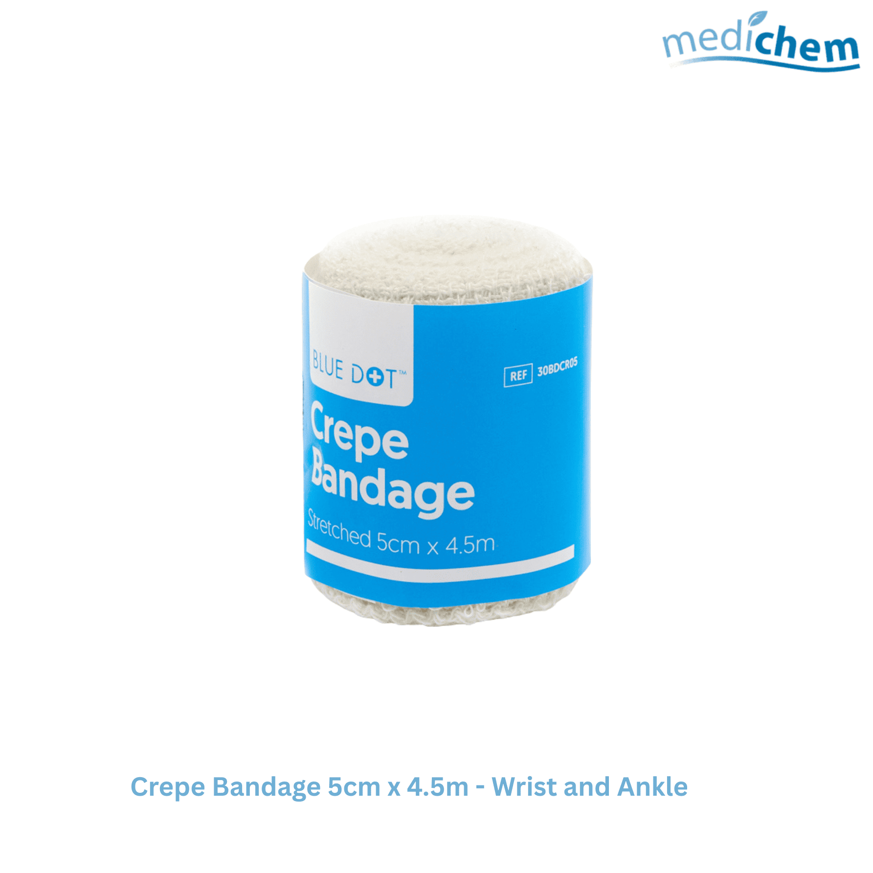 Blue Dot Crepe Bandage 5cm – Wrist & Hand Compression Bandage