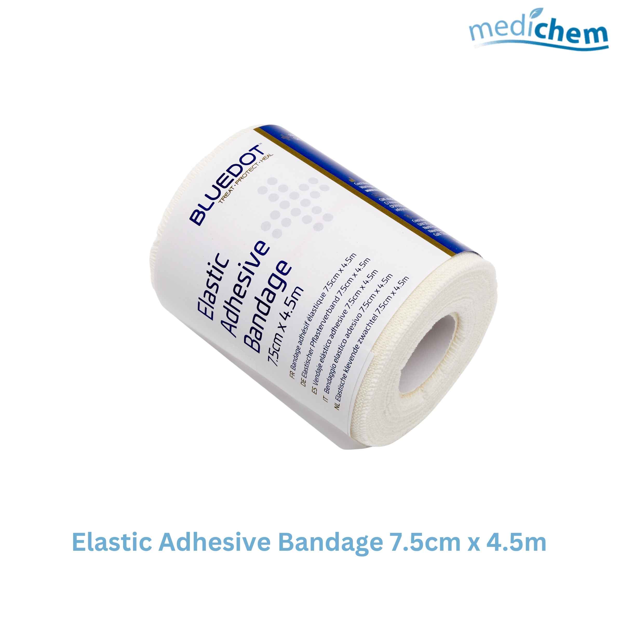 Blue Dot Elastic Adhesive Bandage 7.5cm x 4.5m