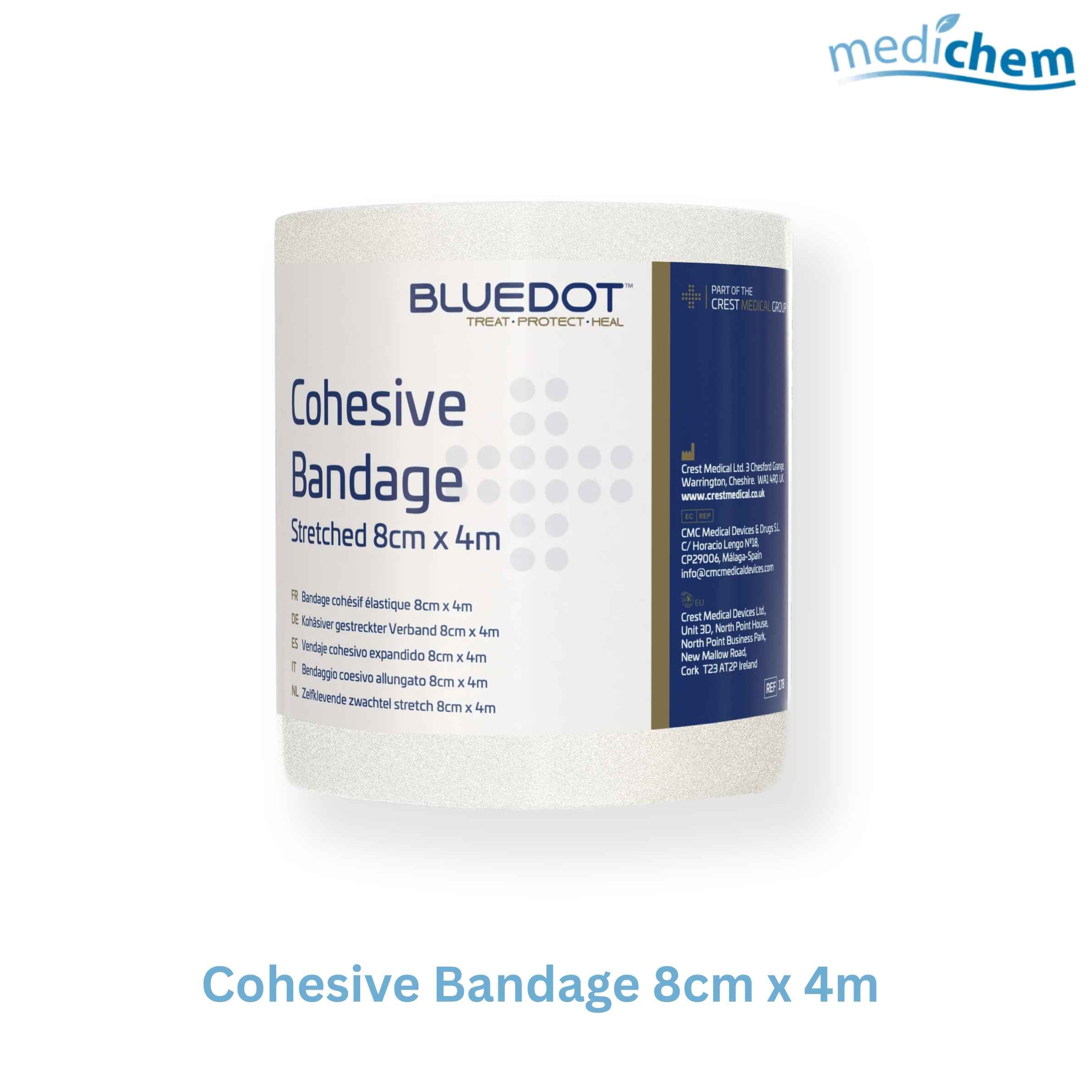 Self-Adherent Cohesive Bandage 8cm x 4m — Wider Secure Support That Sticks to Itself