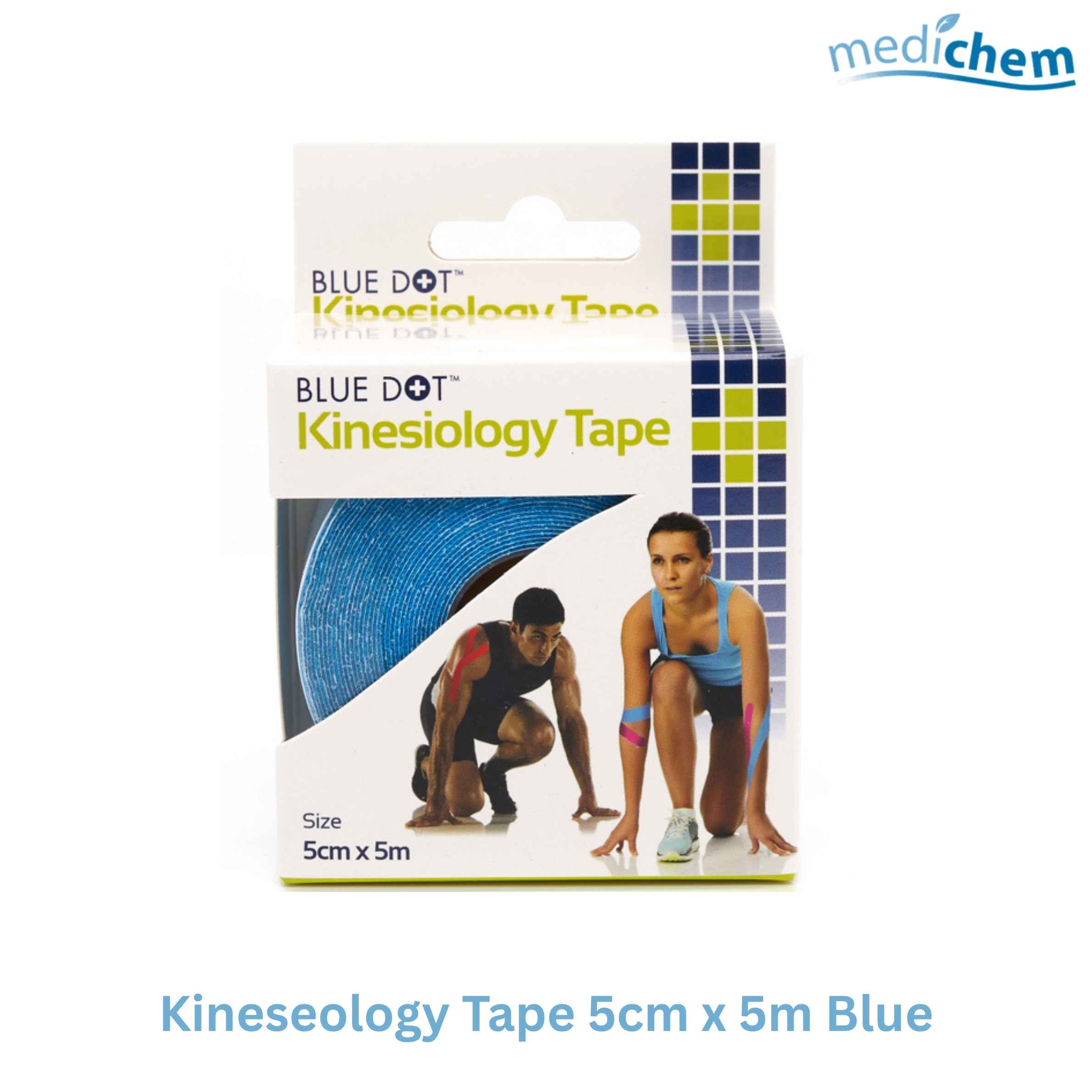 Kinesiology Tape 5cm x 5m Blue — Elastic Sports Tape for Muscle & Joint Support