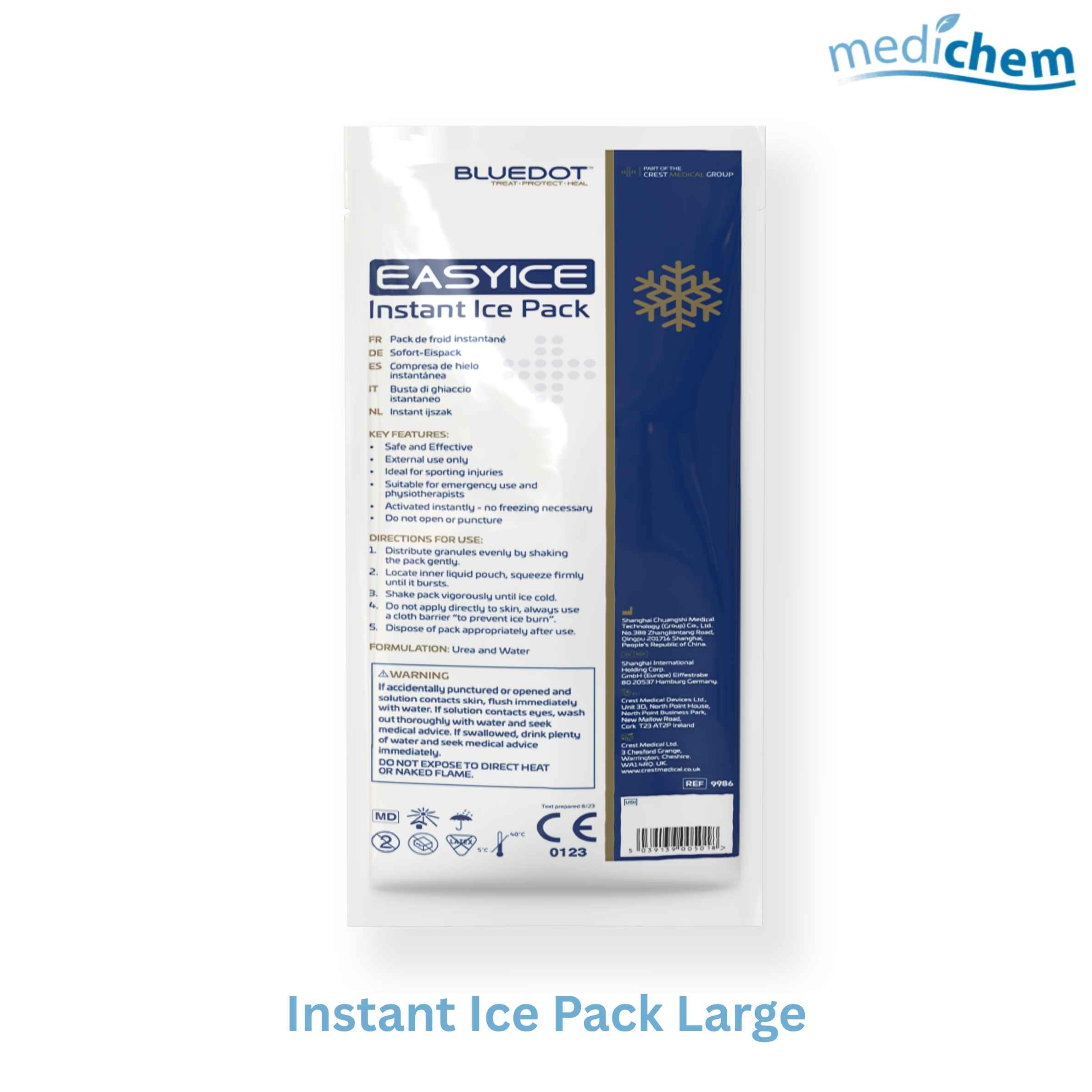 Instant Ice Pack Large 150g — 30cm x 13cm Single-Use Instant Cold Therapy Pack
