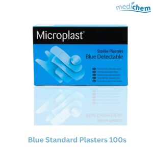 Blue Standard Plasters 100 Pack — 7.5cm x 2.5cm Blue Plasters for Catering & Food Prep