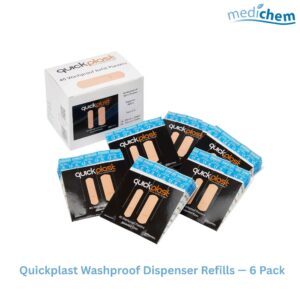 Quickplast Washproof Plaster Dispenser Refills — Box of 6 (40 Plasters per Pack)