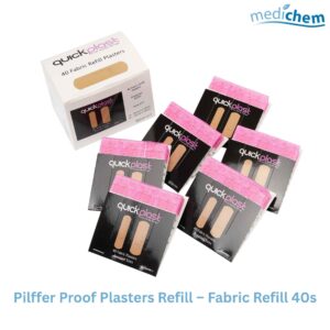 Quickplast Fabric Plaster Dispenser Refills — Box of 6 (40 Plasters per Pack)