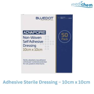 Adhesive Sterile Dressing 10cm x 10cm — Large Self-Adhesive Sterile Dressing for Wounds