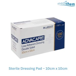 Blue Dot Sterile Dressing Pad 10cm x 10cm — Low Adherent Double Sided Wound Dressing