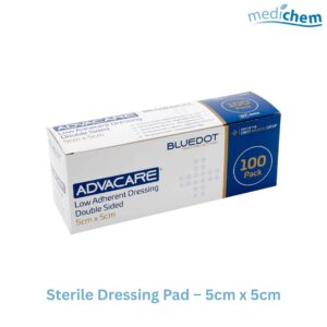 Blue Dot Sterile Dressing Pad 5cm x 5cm — Low Adherent Double Sided Wound Dressing