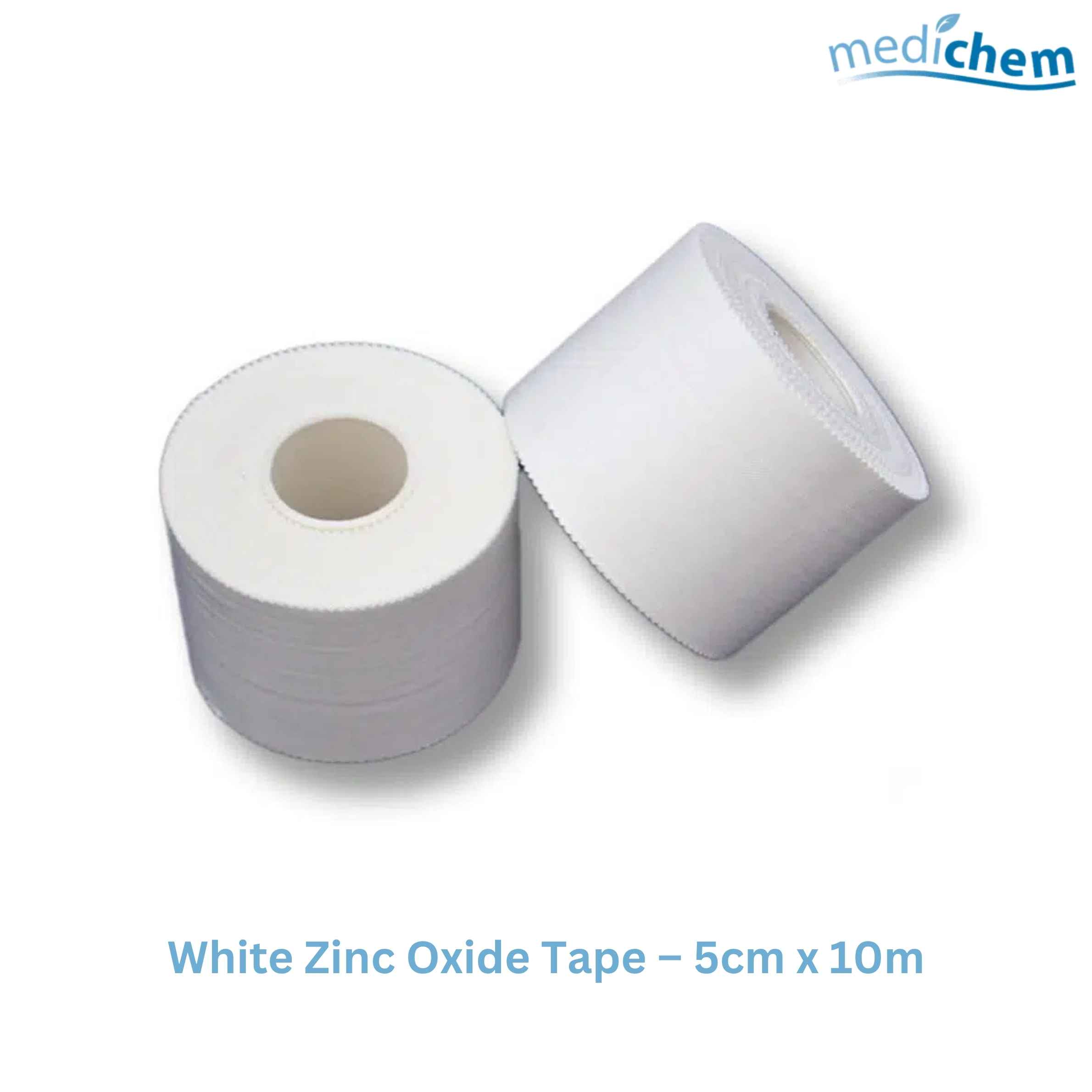White Zinc Oxide Tape 5cm x 10m — Wide Rigid Athletic Strapping Tape