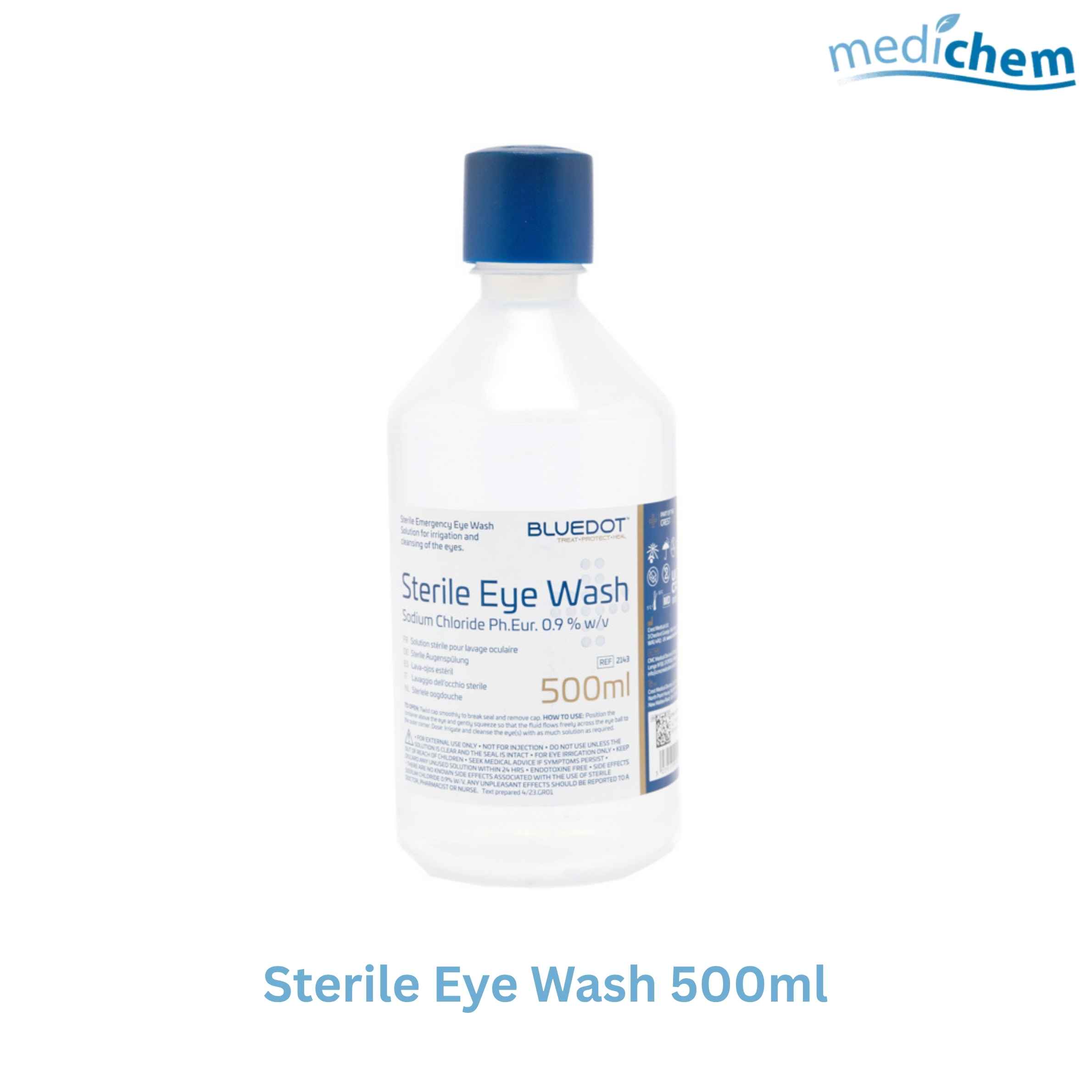 Sterile Eye Wash 500ml — Large Volume Eye Irrigation for First Aid