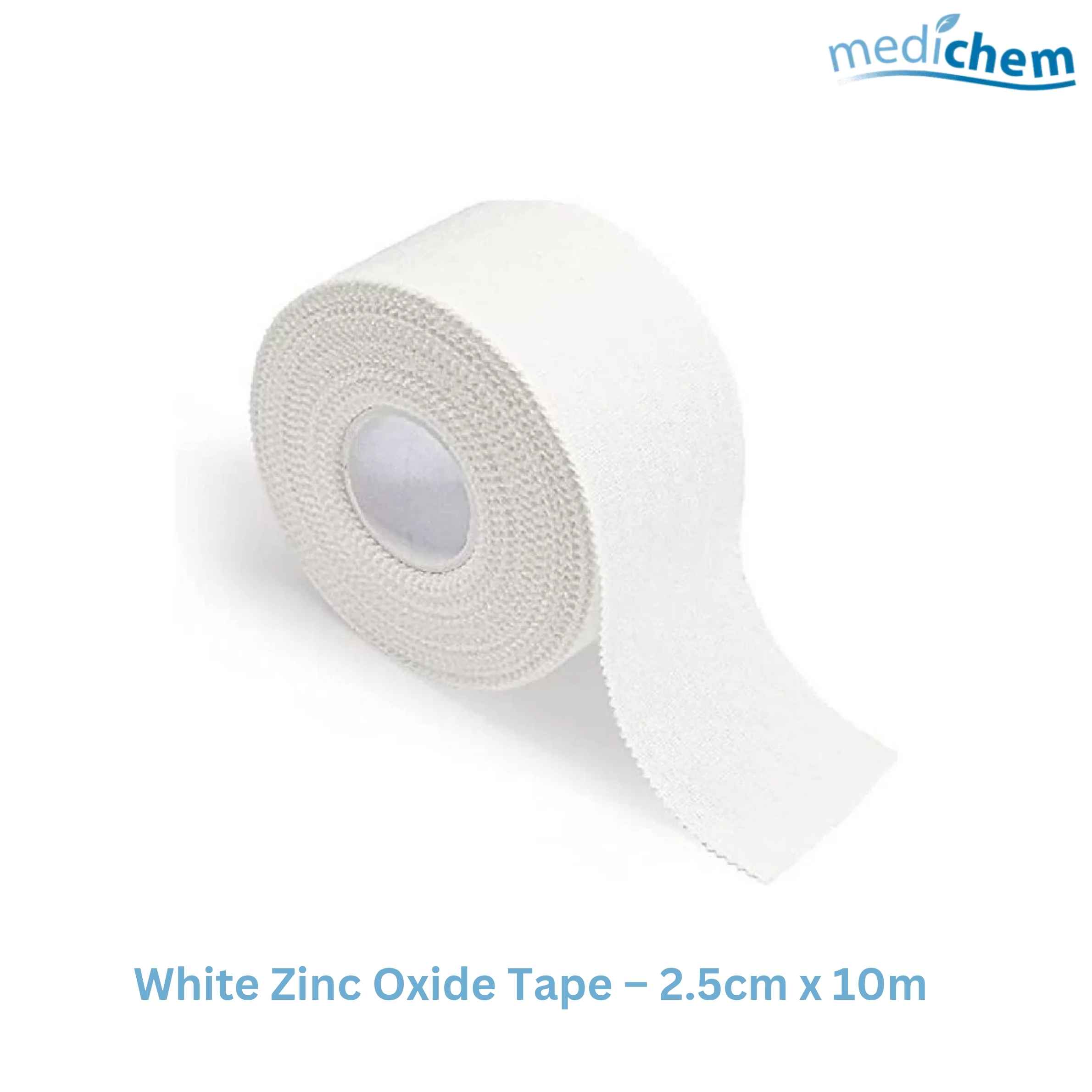 White Zinc Oxide Tape 2.5cm x 10m — Strong Rigid Athletic Strapping Tape - Image 2