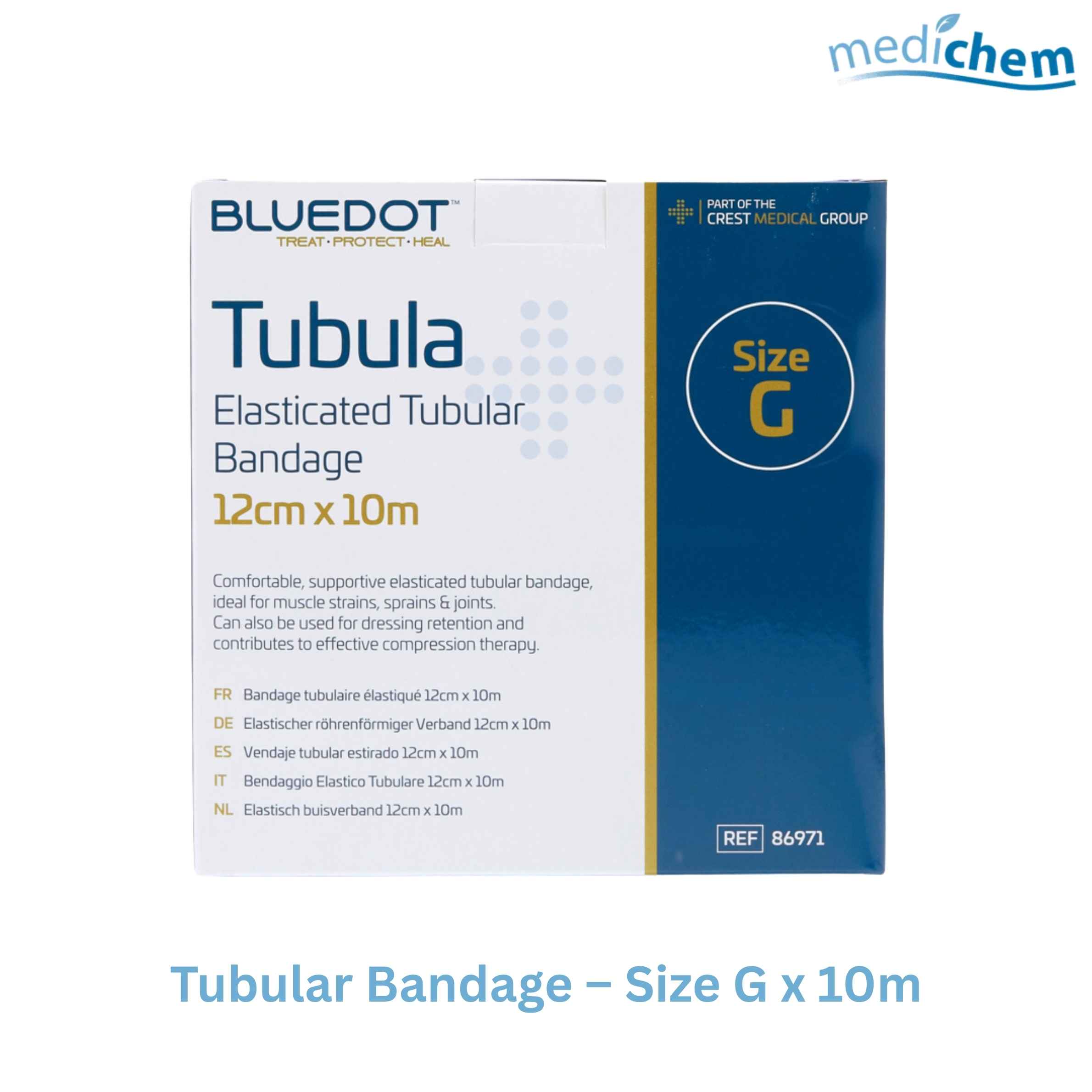 Blue Dot Elasticated Tubular Bandage 12cm x 10m — CE Marked Elastic Limb Support - Image 2