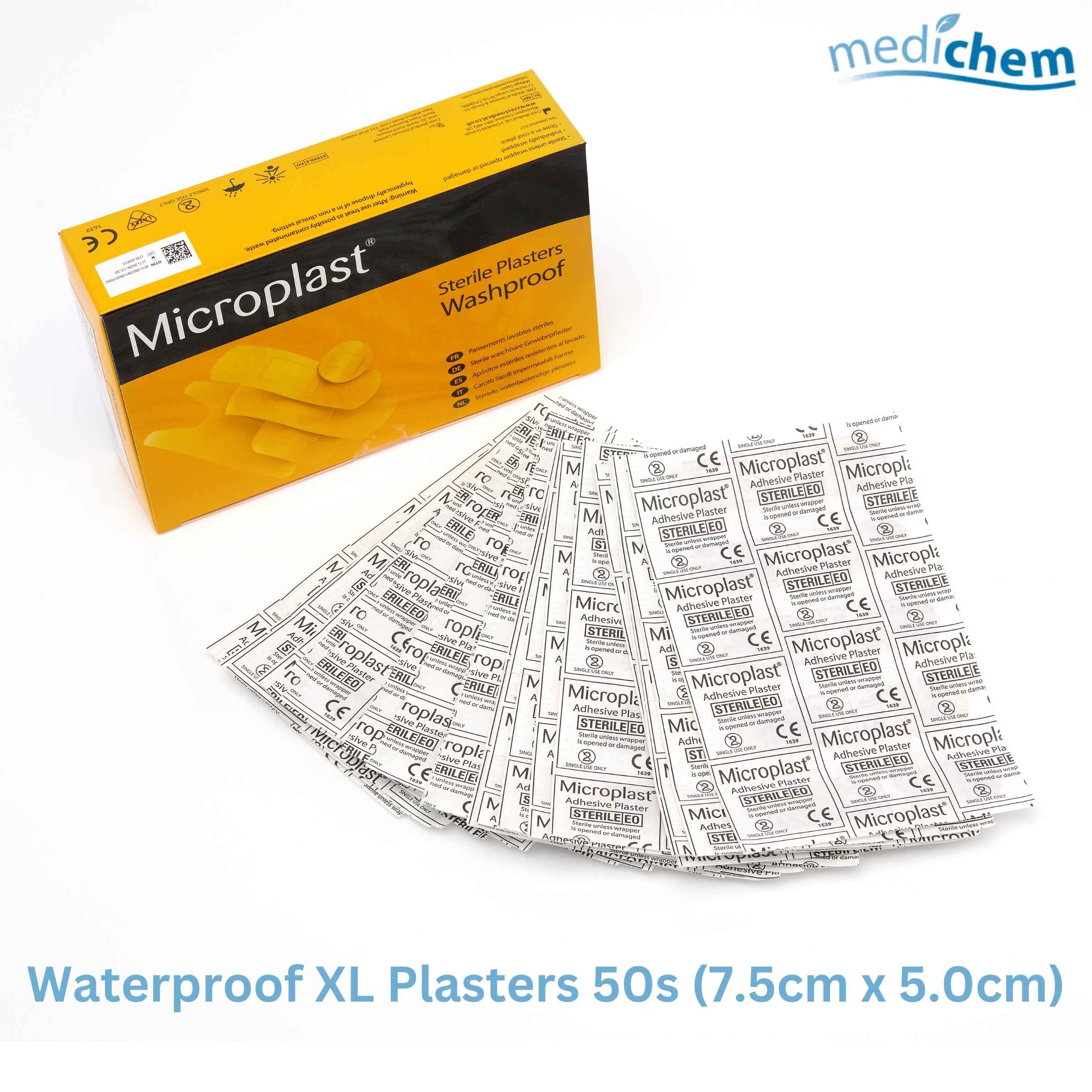 Waterproof XL Plasters 50 Pack — 7.5cm x 5.0cm Large Plasters for Extra Coverage - Image 2