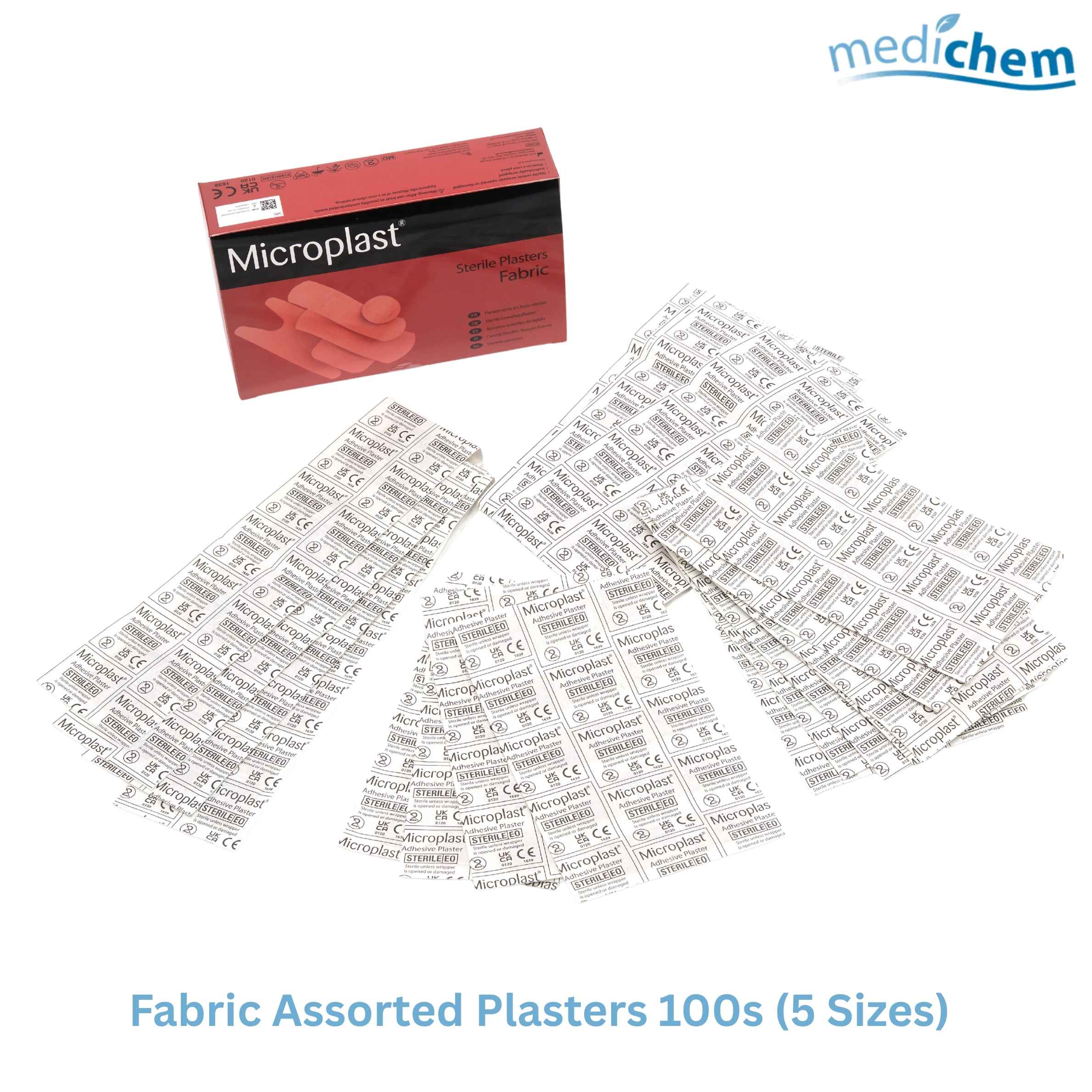Fabric Assorted Plasters 100 Pack — 5 Size Fabric Plasters for Everyday Wound Care - Image 2
