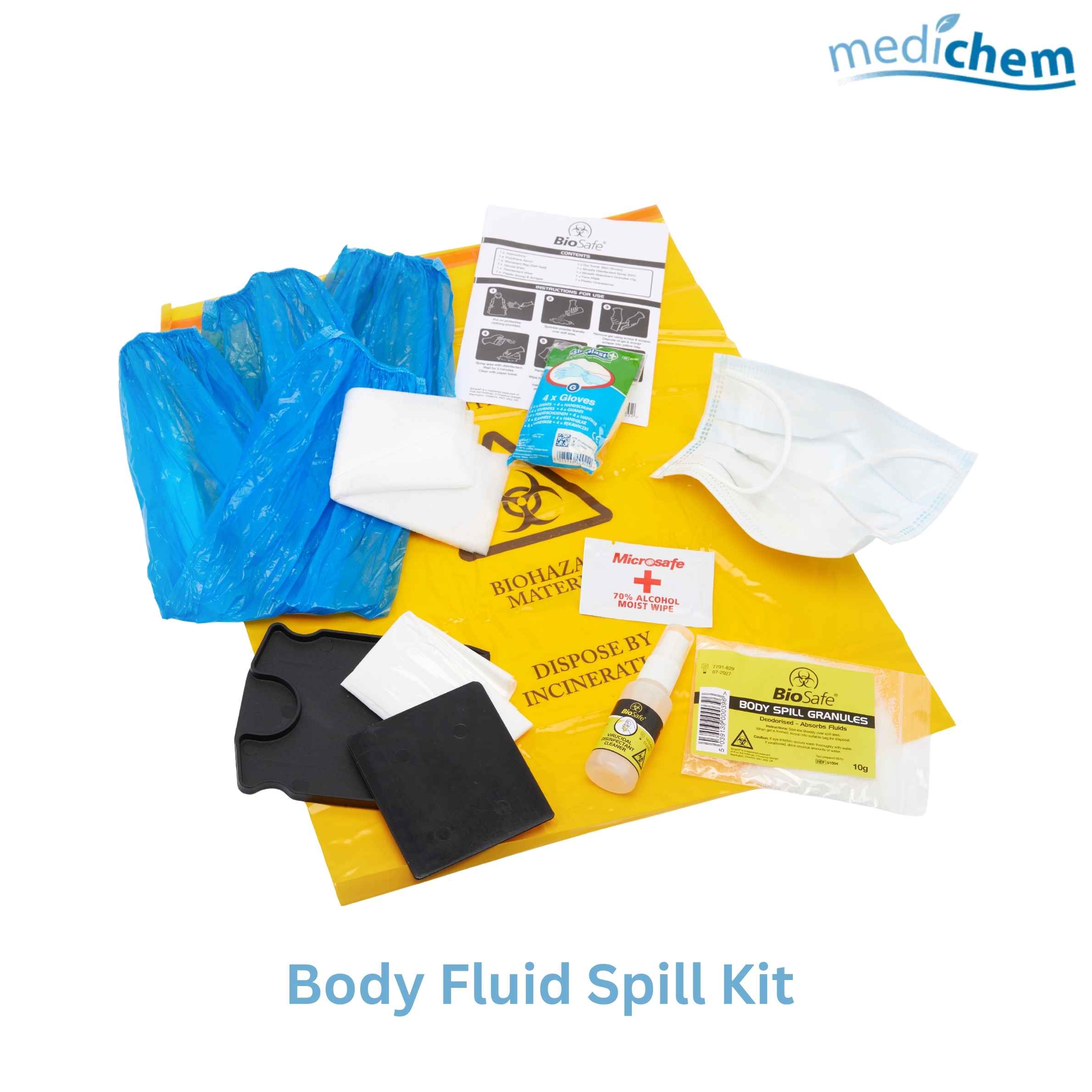 BioSafe One Application Body Fluid Spill Kit — CE Marked Kit for Blood, Vomit & Urine Spills - Image 2