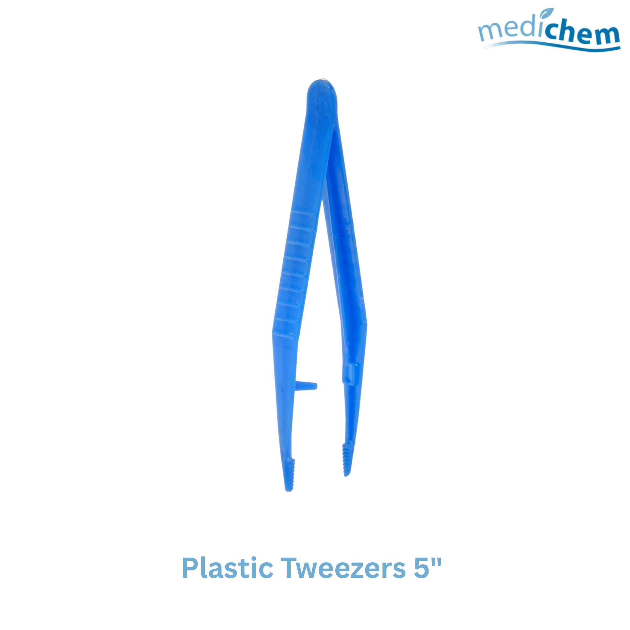 Blue Dot Plastic Tweezers 5" — Serrated Plastic Tweezers for First Aid Handling - Image 2
