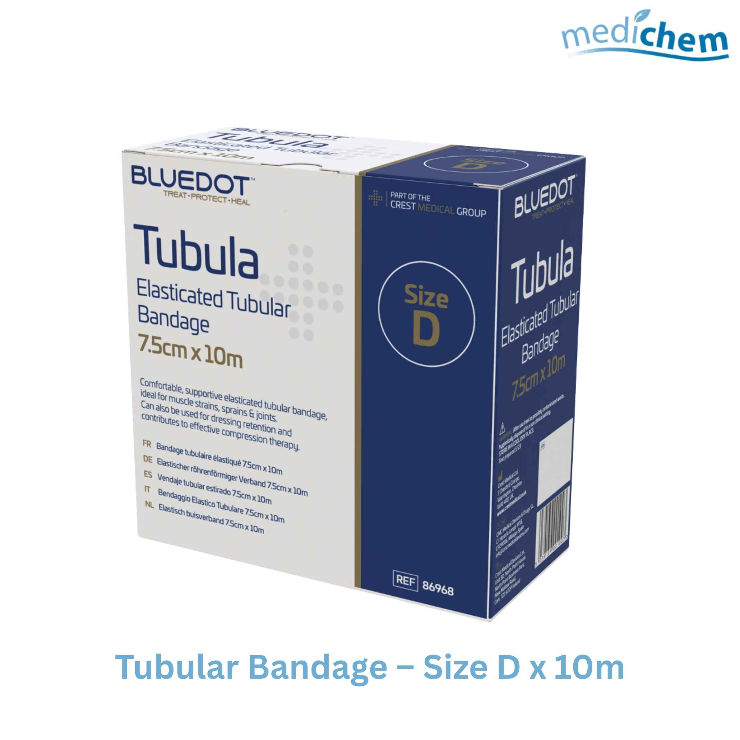Blue Dot Elasticated Tubular Bandage 7.5cm x 10m — CE Marked Elastic Limb Support - Image 3