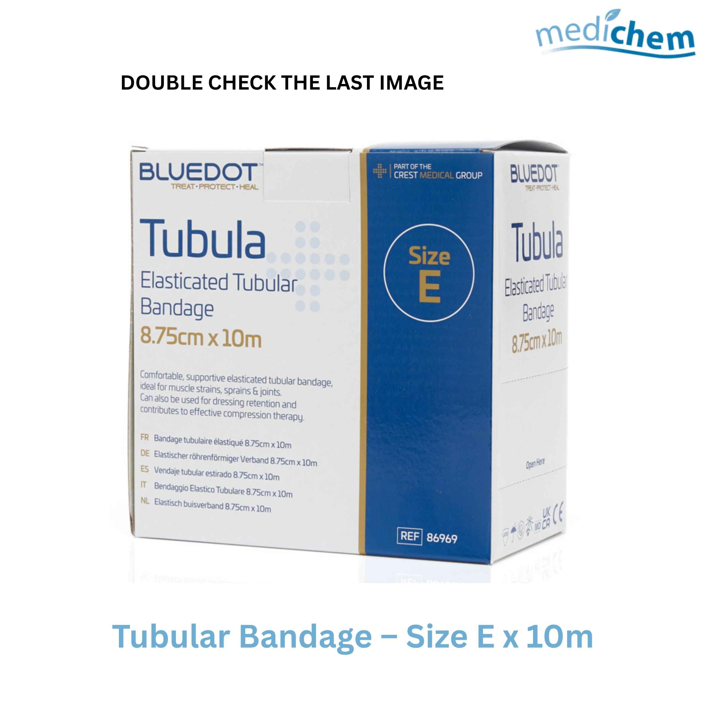 Blue Dot Elasticated Tubular Bandage 8.75cm x 10m — CE Marked Elastic Limb Support - Image 3