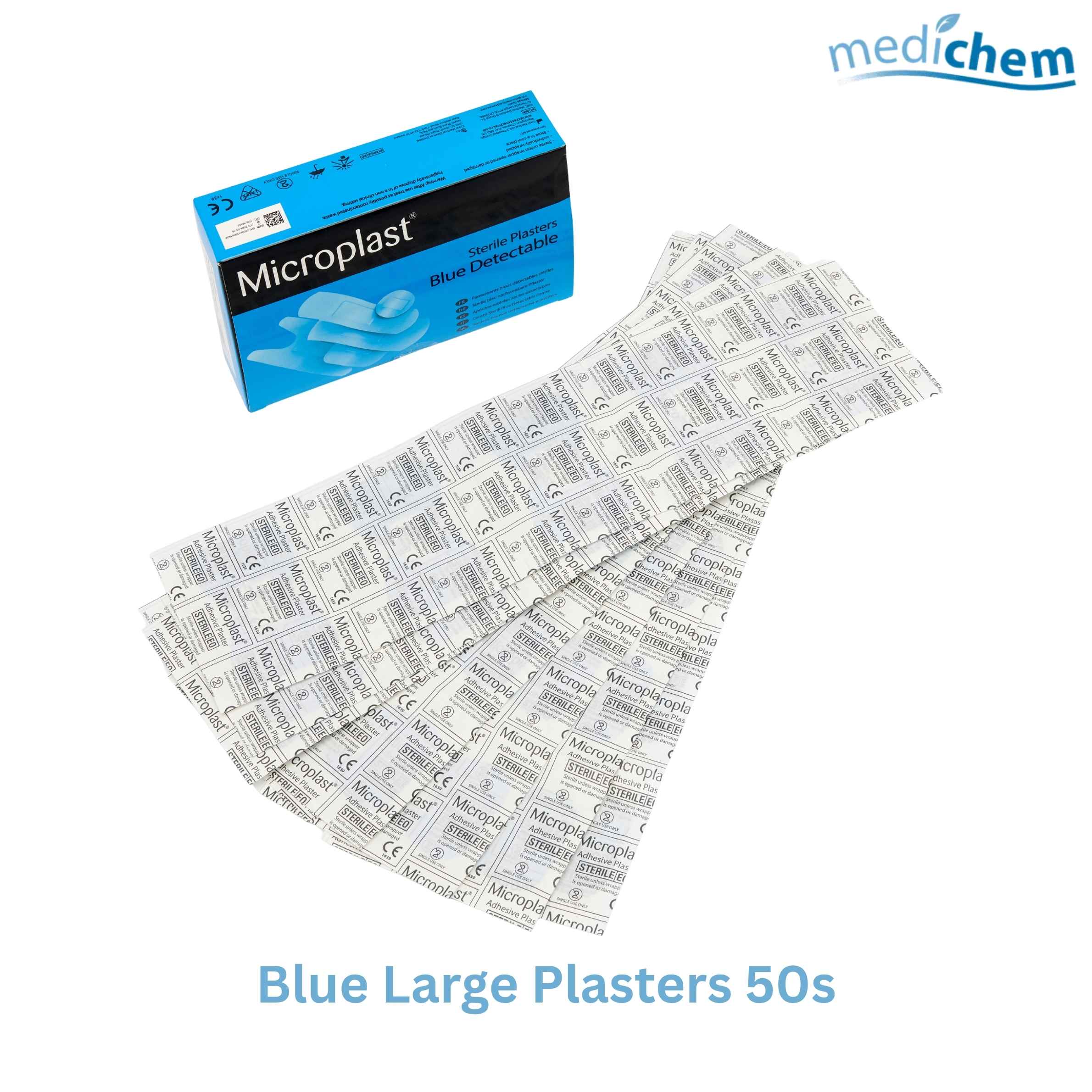 Blue Large Plasters 50 Pack — High Visibility Blue Plasters for Catering & Food Prep First Aid - Image 3