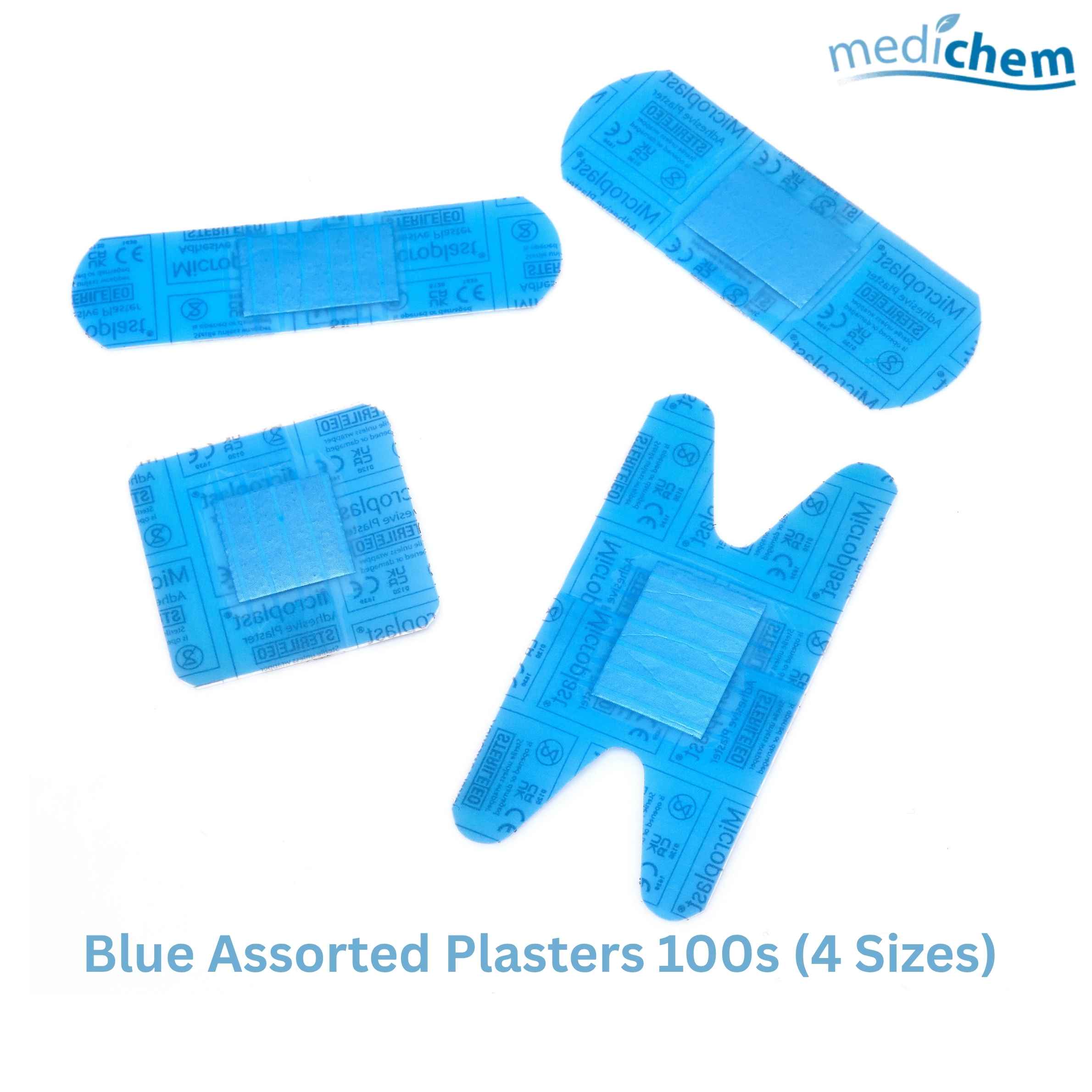 Blue Assorted Plasters 100 Pack — 4 Size Blue Plasters for Catering & Food Prep First Aid - Image 3
