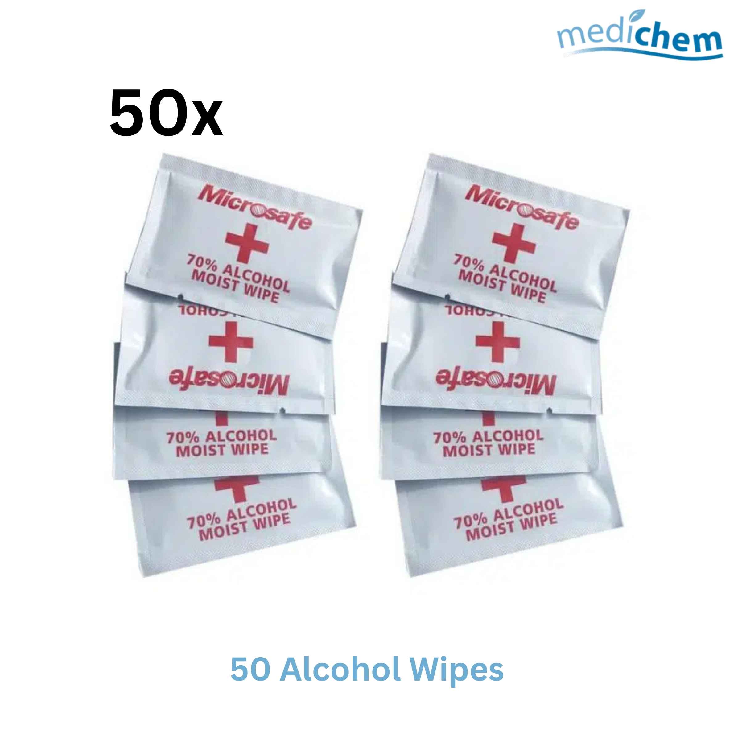 Microsafe 70% Alcohol Wipes (50 Pack)