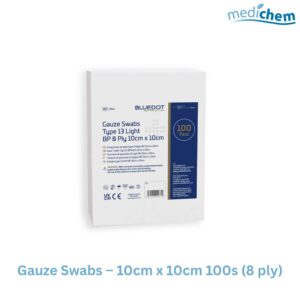 Blue Dot Gauze Swabs 10cm x 10cm (100 Pack) — 8 Ply Wound Cleaning & Dressing Swabs