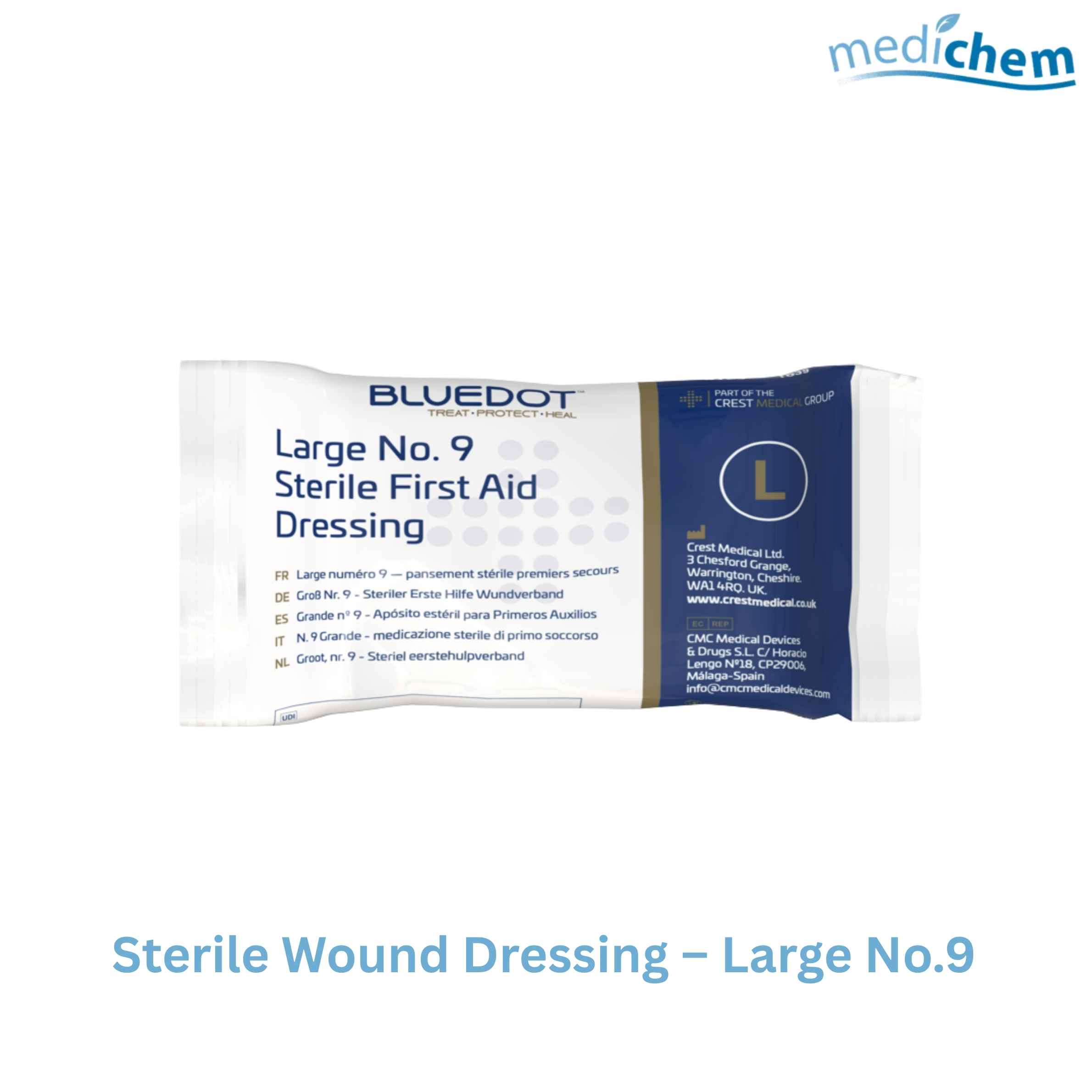 Sterile Wound Dressing Large No.9 — Sterile Dressing for Wound Cover & First Aid