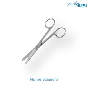 Blue Dot Nurses Scissors 5" — Stainless Steel Blunt/Blunt Scissors for Dressings & Bandages