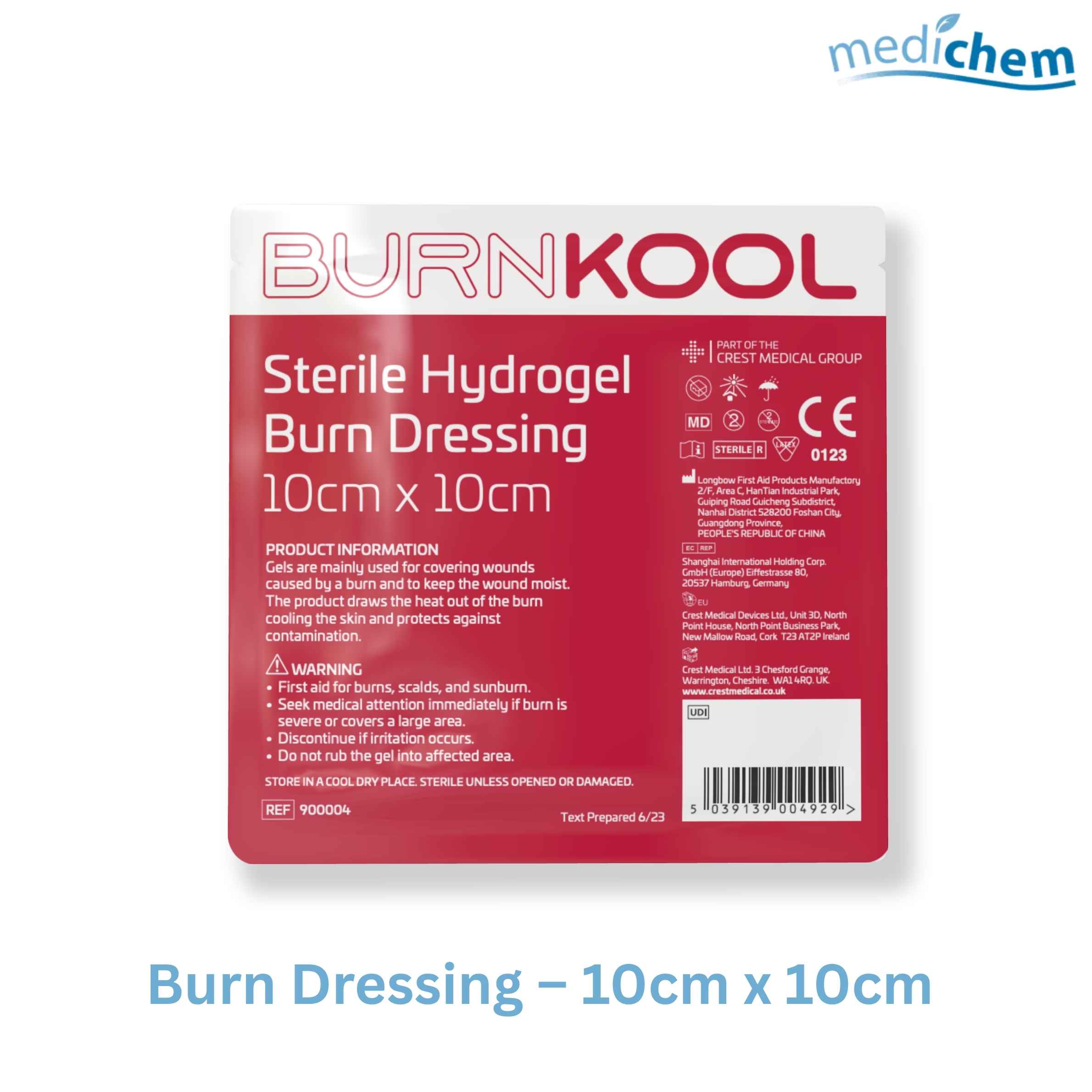 Burn Dressing 10cm x 10cm — Sterile Burn Care Dressing for Burns & Scalds