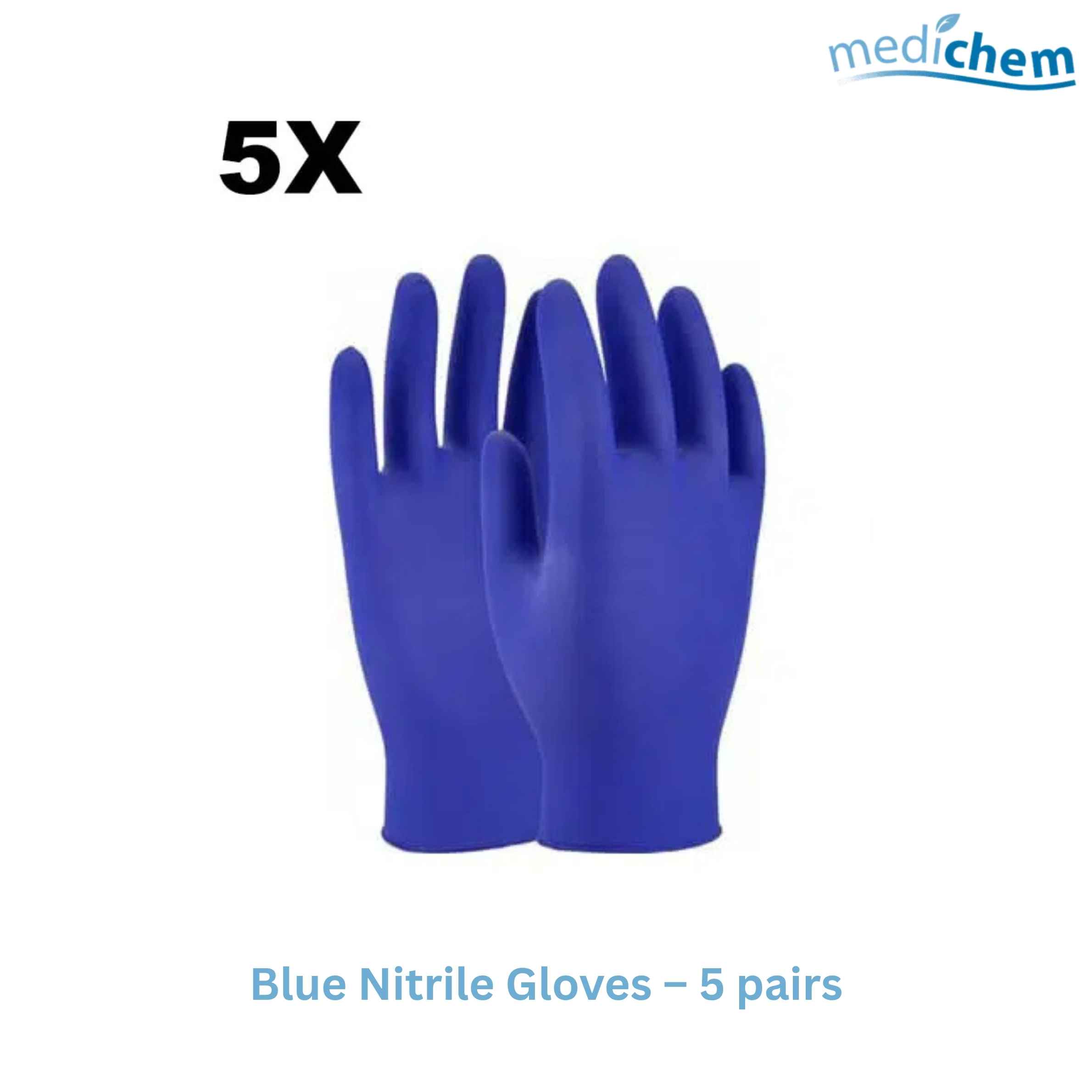 Blue Nitrile Gloves – 5 Pairs